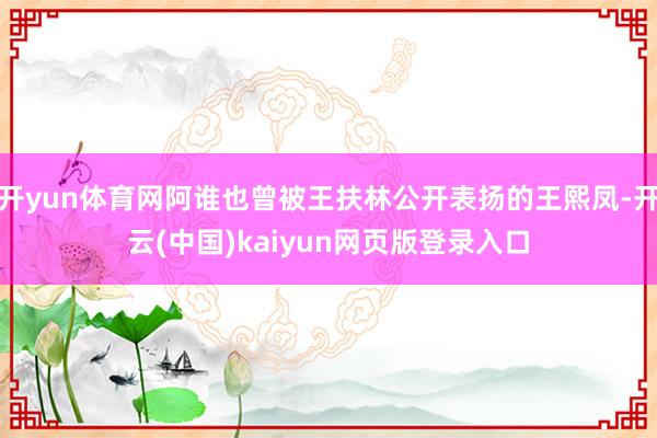 开yun体育网阿谁也曾被王扶林公开表扬的王熙凤-开云(中国)kaiyun网页版登录入口